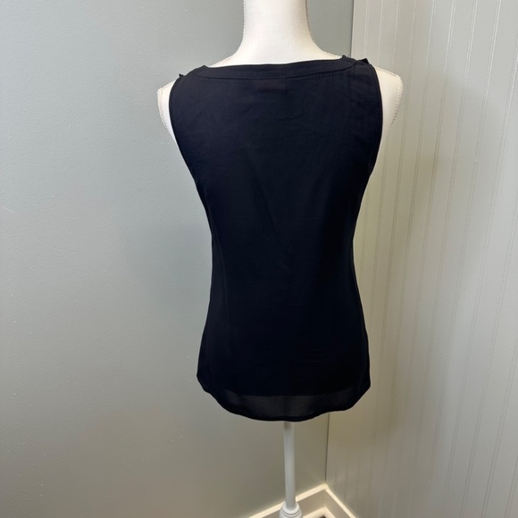 Tory Burch Navy Blue 100% Silk Ruffled blouse size 2 - Picture 4 of 9